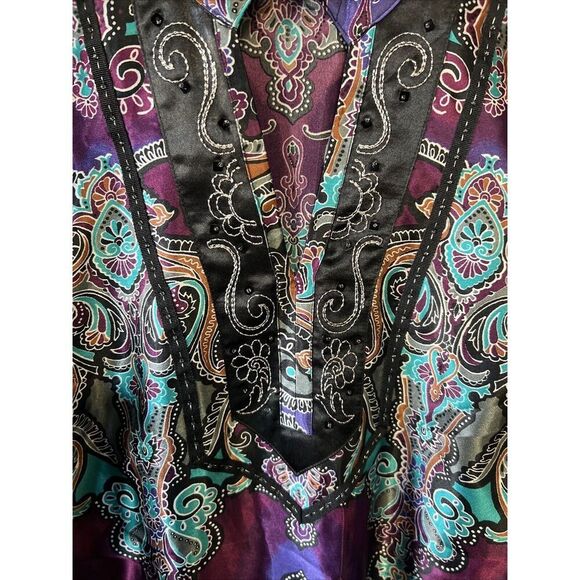 Womens Lane Bryant Purple Embellished Blouse 14/16 Plus Size - Picture 3 of 5